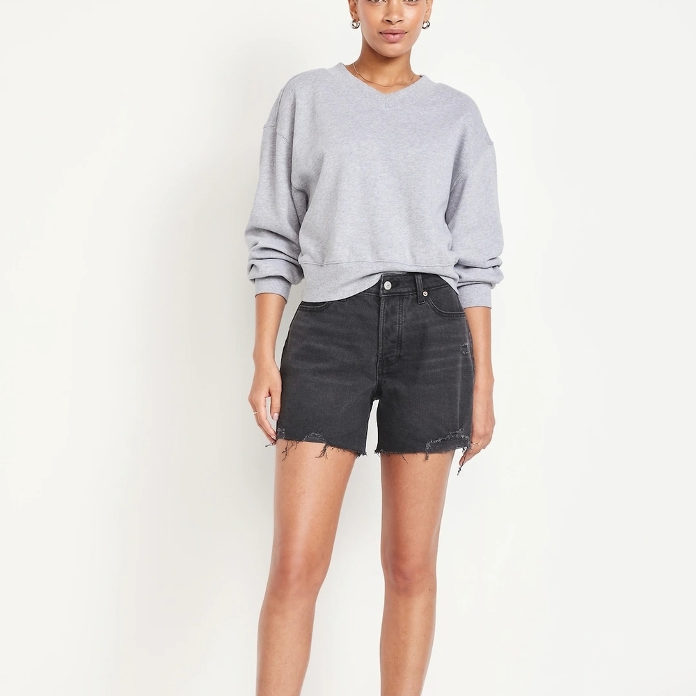 Black Denim Cut Off Shorts - Old Navy Brand